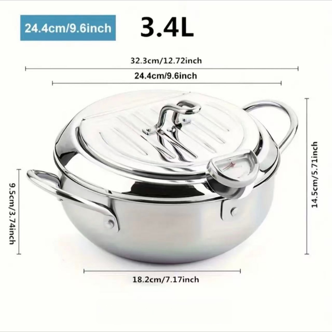 Induction Cooker - Stainless Steel Frying Pan with Lid,